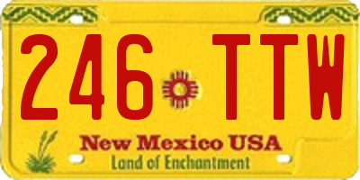 NM license plate 246TTW