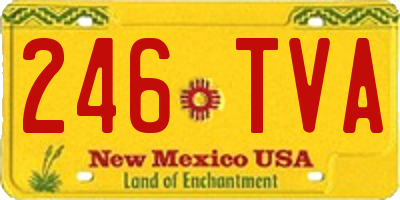NM license plate 246TVA