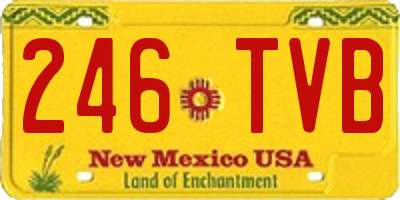NM license plate 246TVB