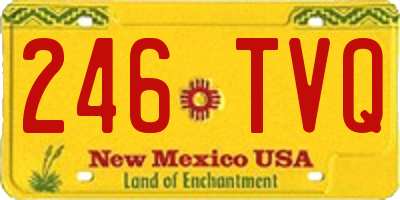 NM license plate 246TVQ