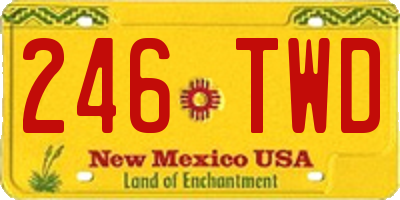 NM license plate 246TWD
