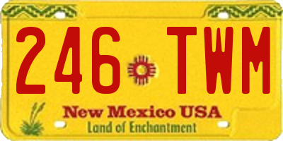 NM license plate 246TWM