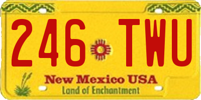 NM license plate 246TWU