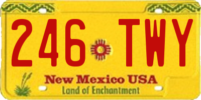 NM license plate 246TWY