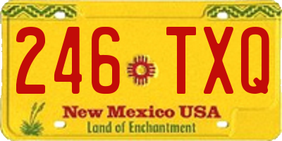 NM license plate 246TXQ