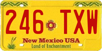 NM license plate 246TXW