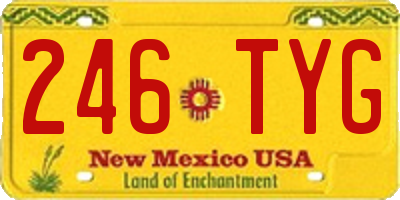 NM license plate 246TYG