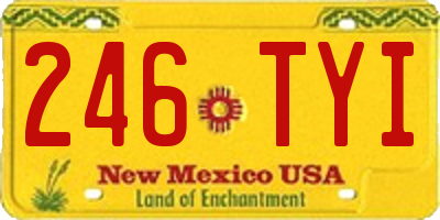 NM license plate 246TYI
