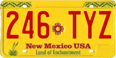 NM license plate 246TYZ
