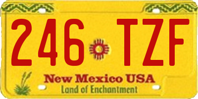 NM license plate 246TZF