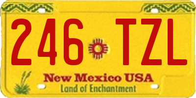 NM license plate 246TZL