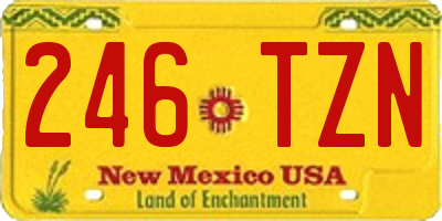 NM license plate 246TZN