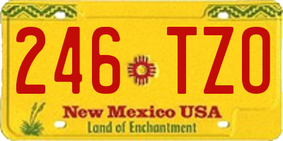 NM license plate 246TZO