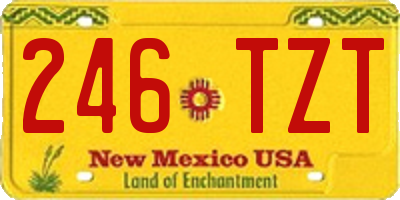 NM license plate 246TZT