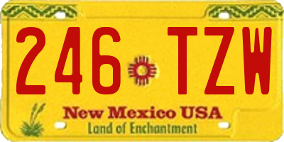 NM license plate 246TZW
