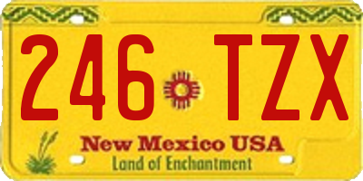 NM license plate 246TZX