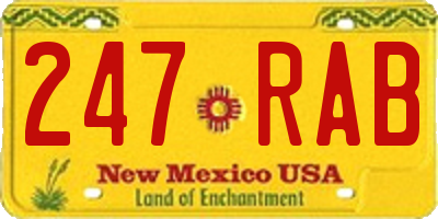 NM license plate 247RAB