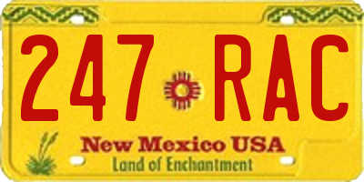 NM license plate 247RAC