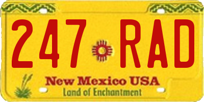 NM license plate 247RAD