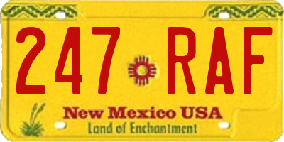 NM license plate 247RAF