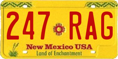 NM license plate 247RAG