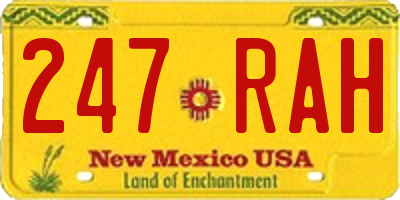 NM license plate 247RAH