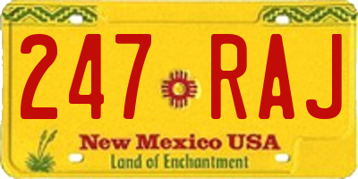 NM license plate 247RAJ