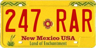 NM license plate 247RAR