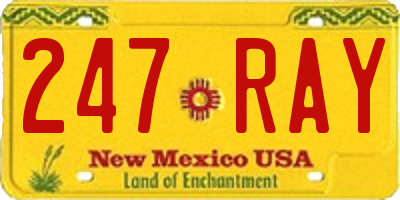 NM license plate 247RAY