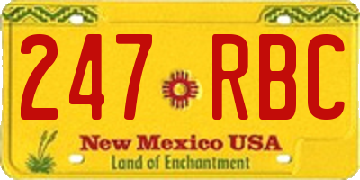NM license plate 247RBC