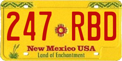 NM license plate 247RBD
