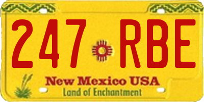 NM license plate 247RBE