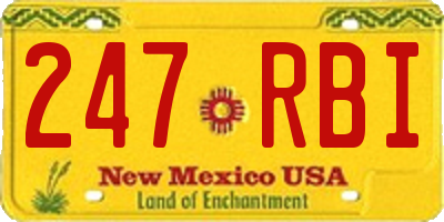 NM license plate 247RBI