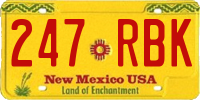 NM license plate 247RBK
