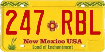 NM license plate 247RBL