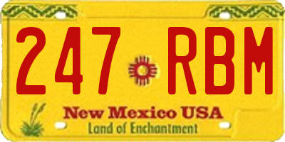 NM license plate 247RBM