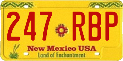 NM license plate 247RBP