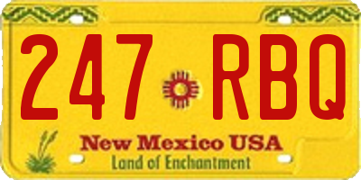 NM license plate 247RBQ