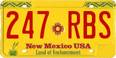 NM license plate 247RBS