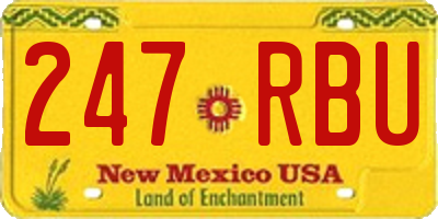 NM license plate 247RBU