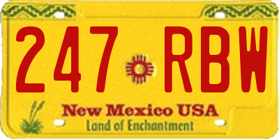 NM license plate 247RBW