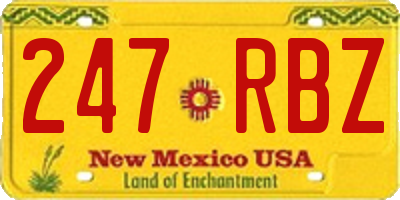 NM license plate 247RBZ