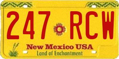 NM license plate 247RCW