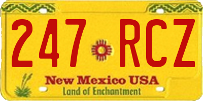 NM license plate 247RCZ