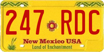 NM license plate 247RDC