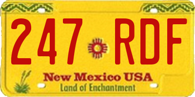 NM license plate 247RDF
