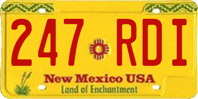 NM license plate 247RDI