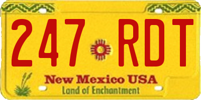 NM license plate 247RDT