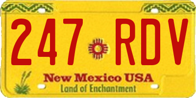 NM license plate 247RDV
