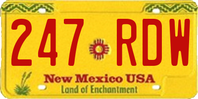 NM license plate 247RDW